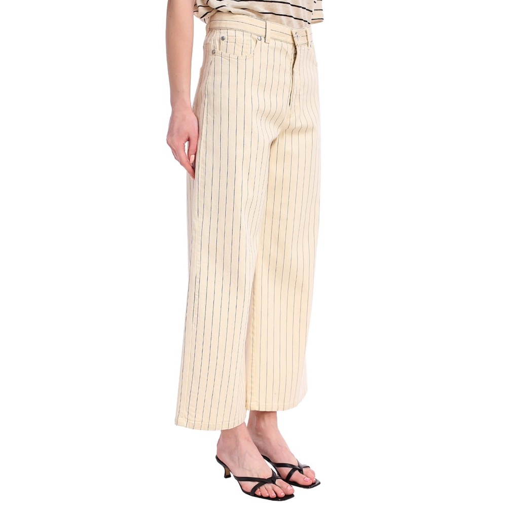 Max Mara Weekend NEW Off White Striped Pants NWT